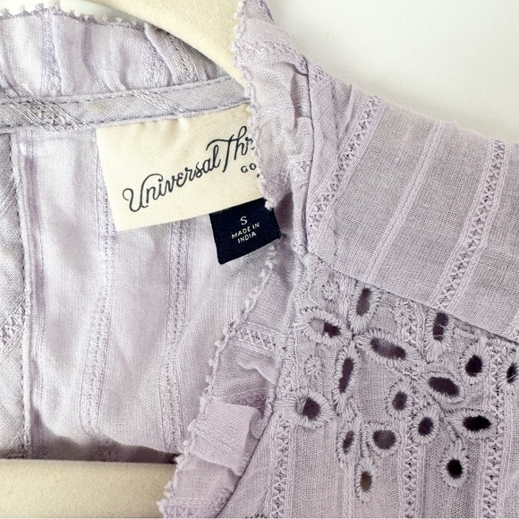 UNIVERSAL THREAD LILAC EMBROIDERED RUFFLE SLEEVE COTTAGECORE SHABBY CH… - Picture 6 of 6